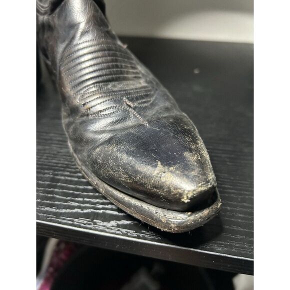 Lucchese 1883 Snip Toe Cowboy Boots Mens Size 8 D Black Leather - Picture 8 of 16